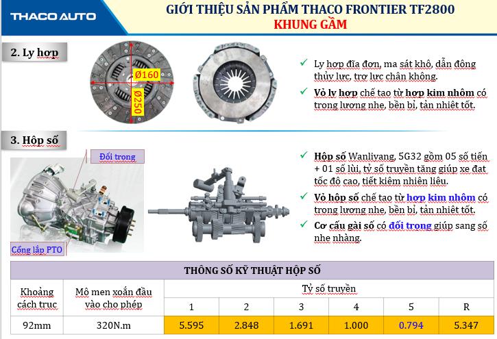 He thong khung gam xe thaco frontier tf2800